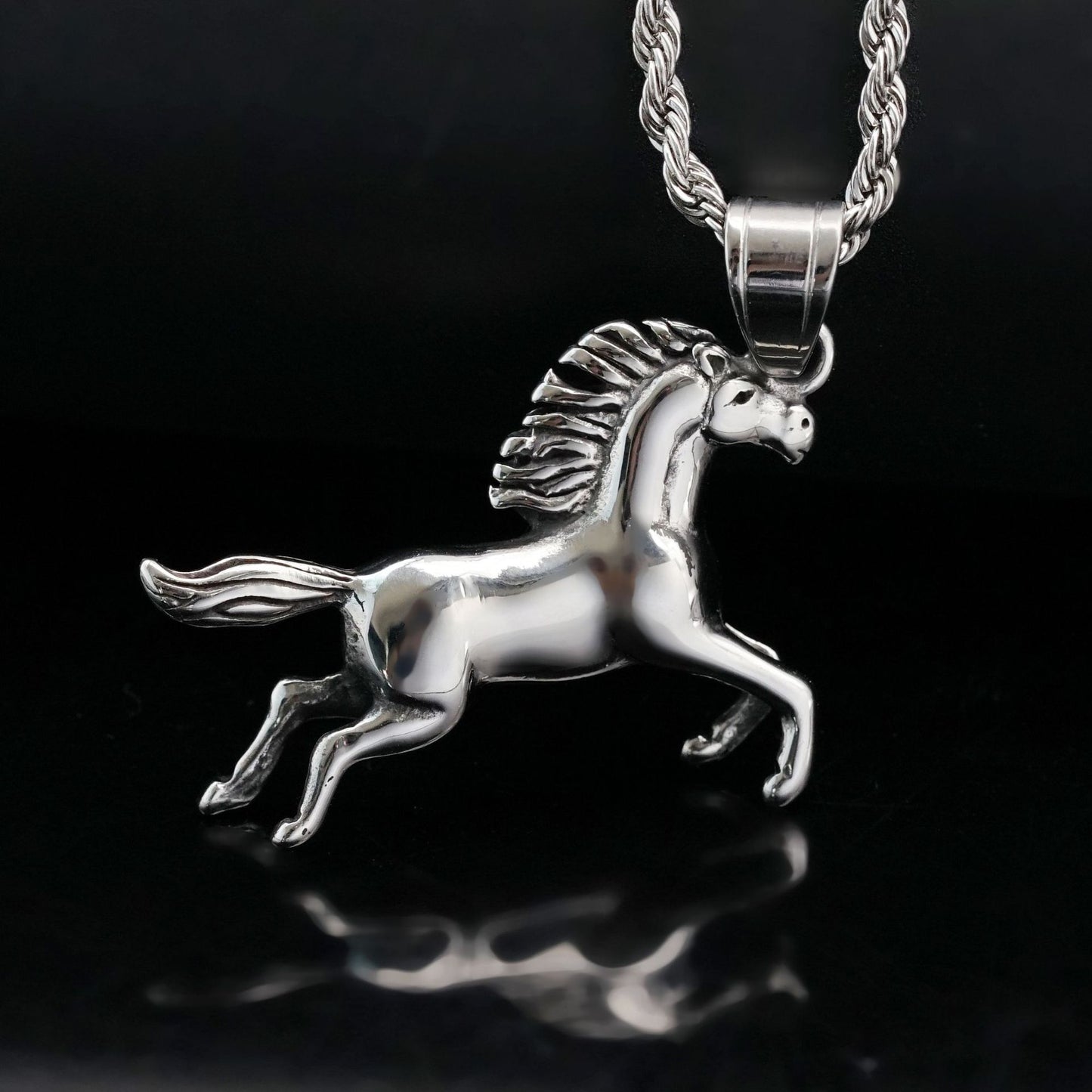 Steel Necklace - Statement Punk Retro Pendant For Everyday Wear By Planderful Jewelry