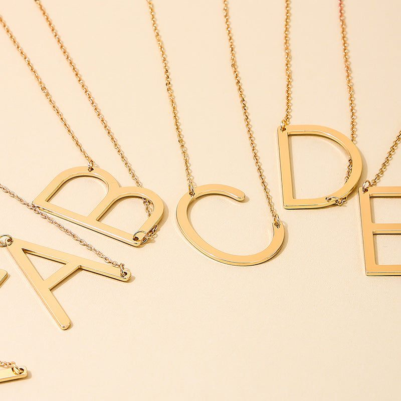 Metal Letter Pendant Necklace - Vienna Verve Collection