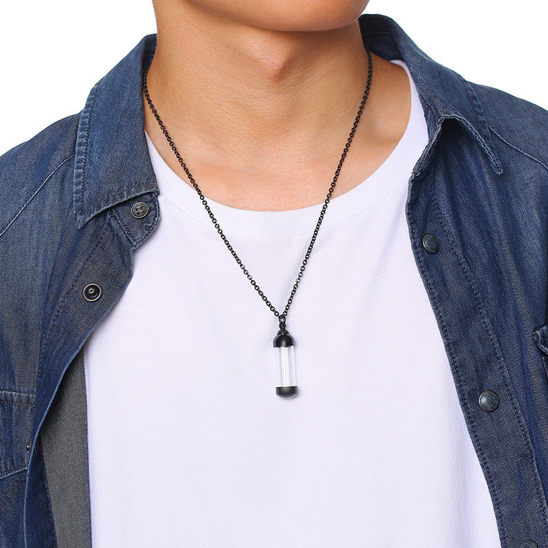 Stainless Steel Glass Pendant Perfume Bottle Jewelry Wholesale