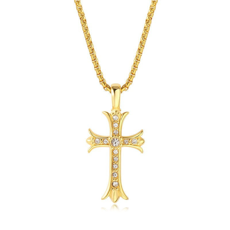 Planderful Everyday Genie Mens Cross Necklace Personalized Steel Hip Hop Fashion Accessory