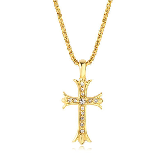 Planderful Everyday Genie Mens Cross Necklace Personalized Steel Hip Hop Fashion Accessory
