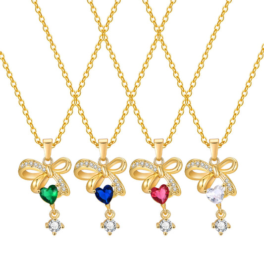 European And American Jewelry Gold Heart-Shaped Zircon Pendant Necklace Women Jewelry Wholesale