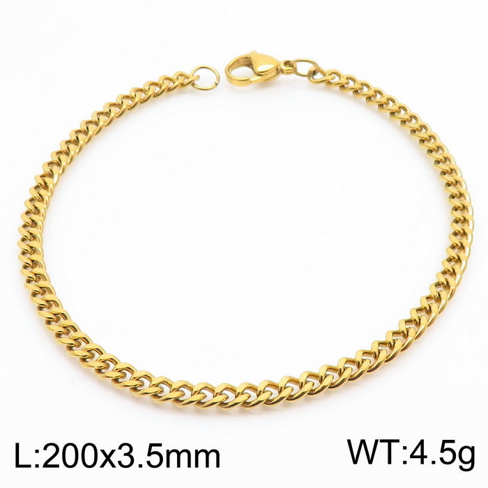Stylish Stainless Steel Side Chain Bracelet for Men - Trendy Titanium Hip-Hop Accessory