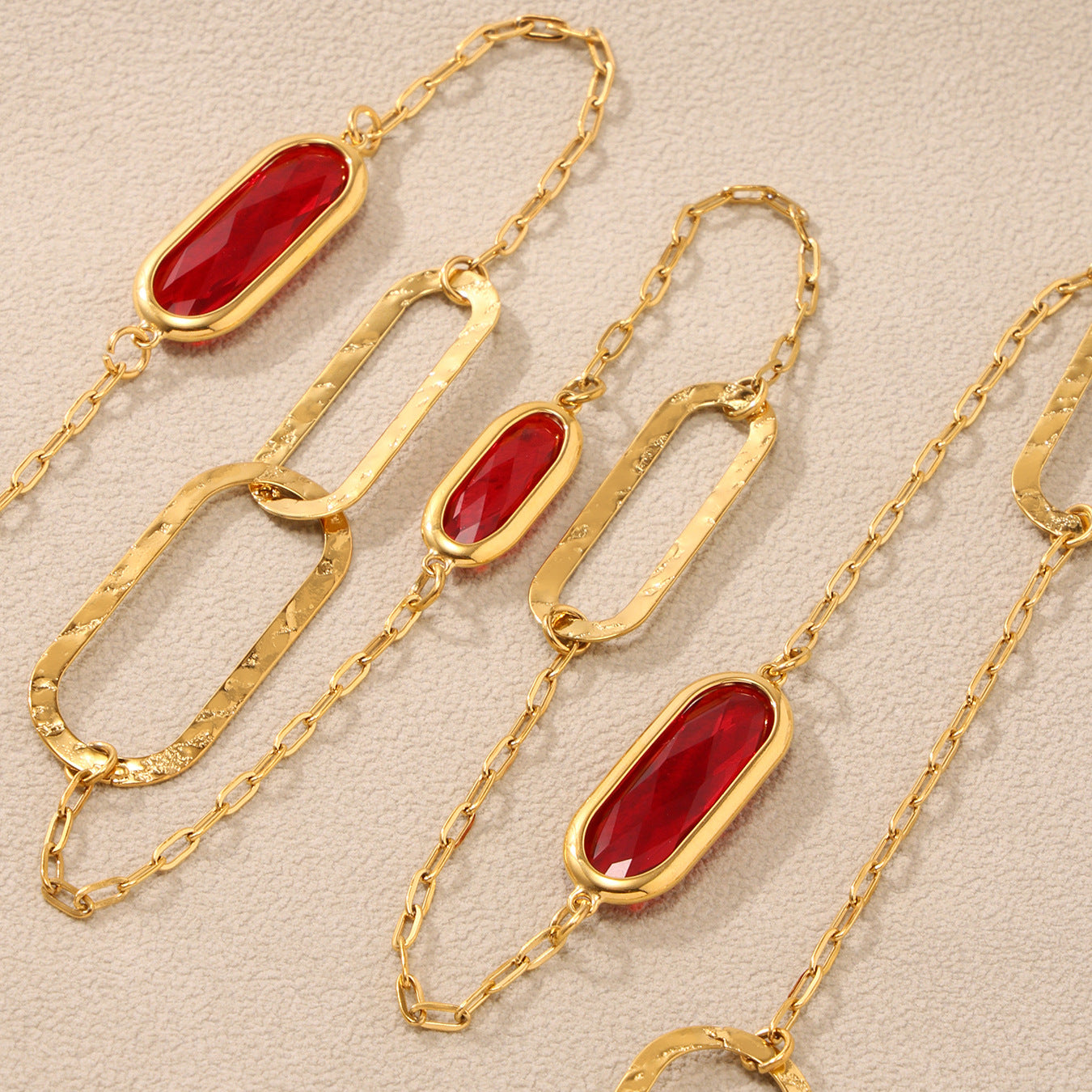 Planderful Transparent Glass Clavicle Necklace Double Layer