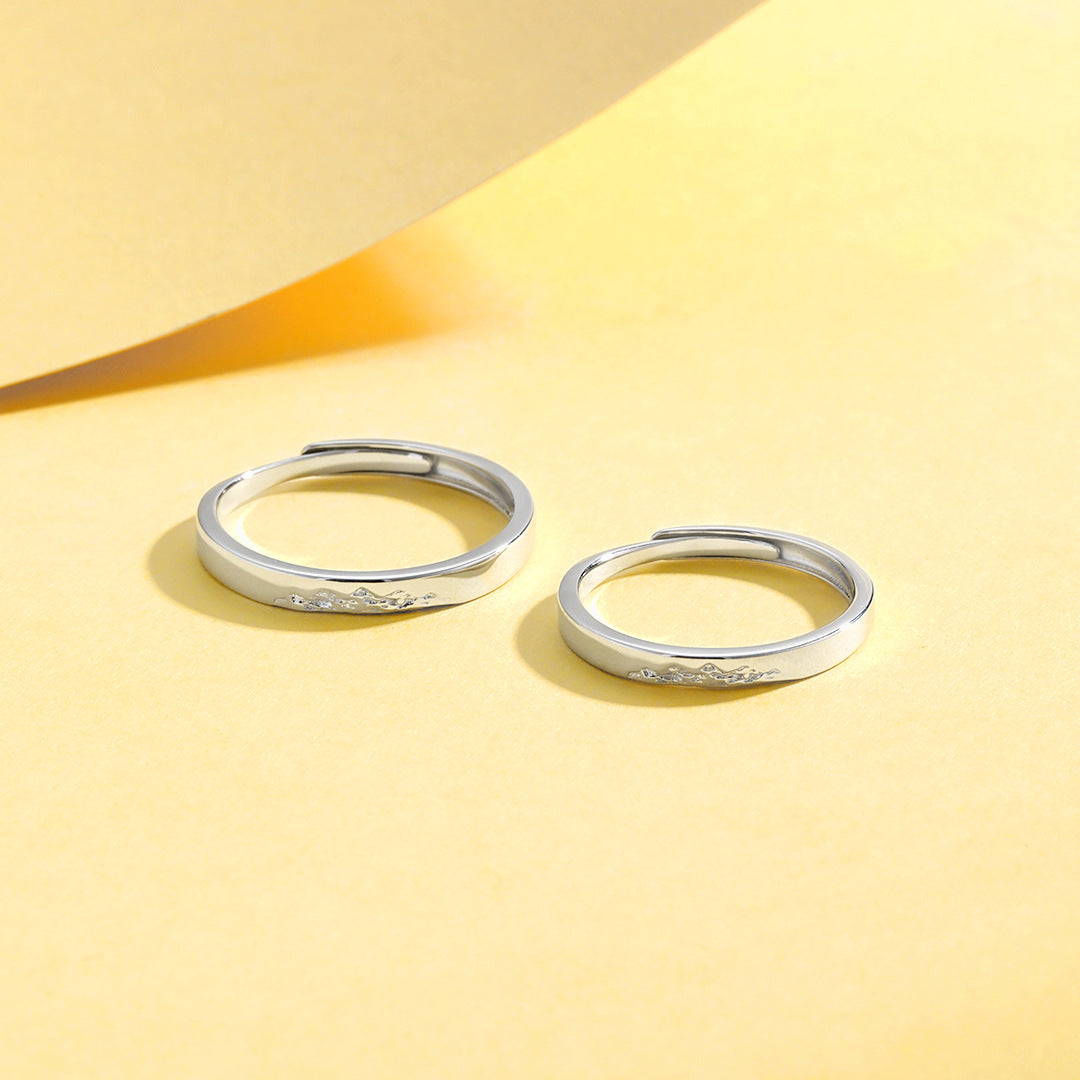 Planderful Everyday Genie – S925 Sterling Silver Alliance Vow Couple Ring for Valentine's Day