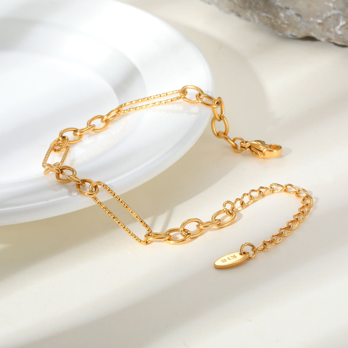 Stainless Steel Handmade Chain Necklace Bracelet Gold Women's