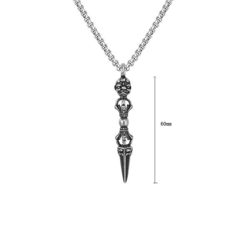 Personalized Vajra Pestle Pendant Titanium Steel Jewelry For Unisex Protection Statement Planderful