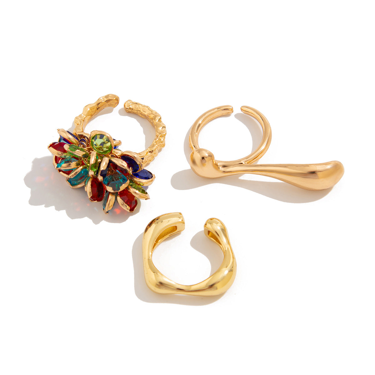 Planderful Vienna Verve Ring Set – Unique Irregular Crystal Design