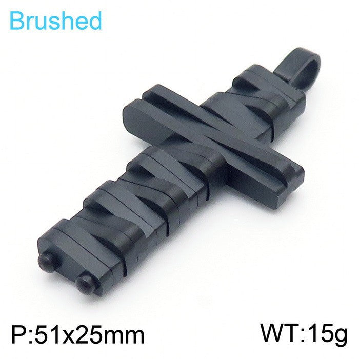 Hip-Hop Men's Personalized Irregular Cross Pendant Necklace in Stainless Steel and Titanium