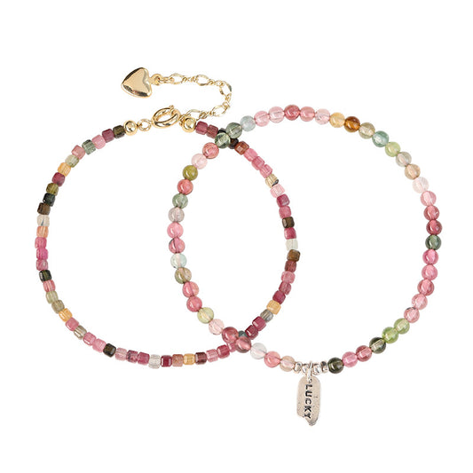 Rainbow Tourmaline Sterling Silver Bracelet - Fortune's Favor Collection