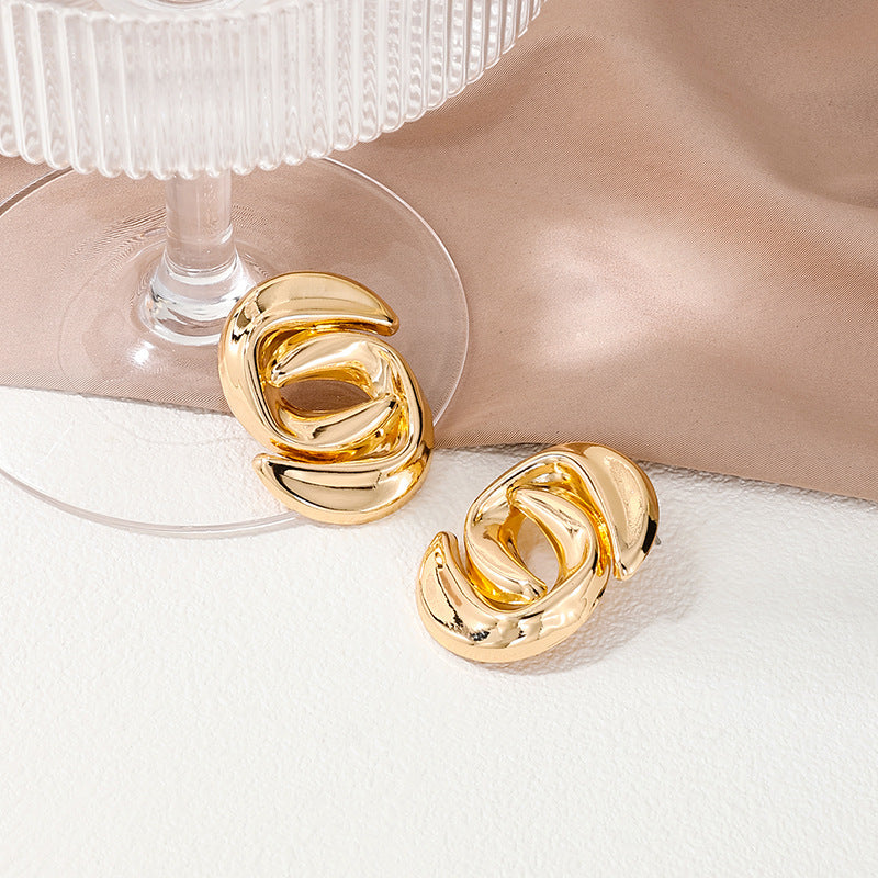 Irregular Geometric Metal Stud Earrings - Vienna Verve Collection