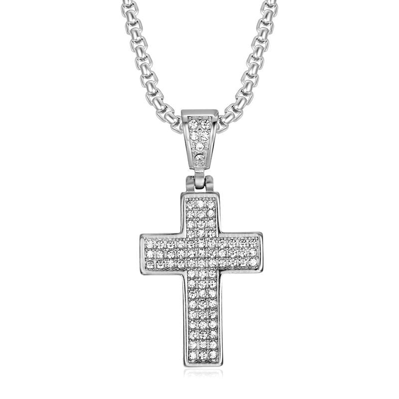 Zircon Necklace – Statement Cross Pendant For Men And Women