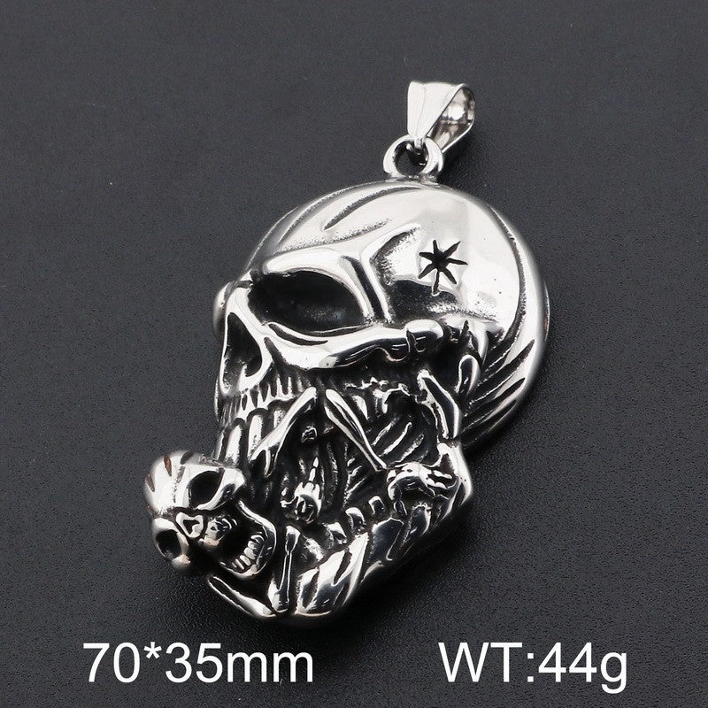 Planderful Thor Hammer Pendant Titanium Wolf Head Bold Men