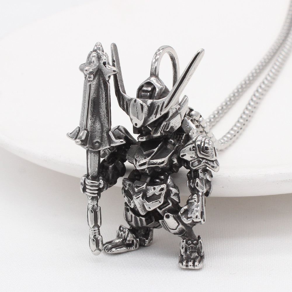 Personalized Retro Transformers Titanium Steel Pendant for Men - European and American Style Wholesale Jewelry