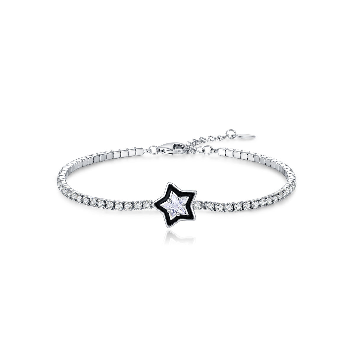 925 Sterling Silver Star Tennis Zircon Bracelet
