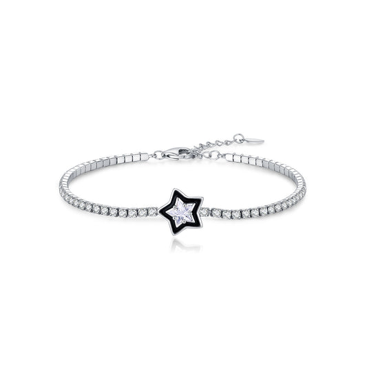 925 Sterling Silver Star Tennis Zircon Bracelet