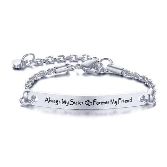 Stainless Steel Bending Plate Corrosion English Bracelet Steel Lady Jewelry Wholesale