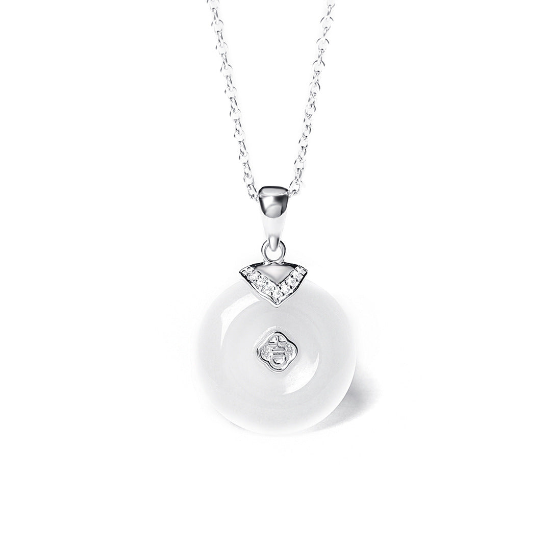S925 Sterling Silver Safety Buckle Necklace
