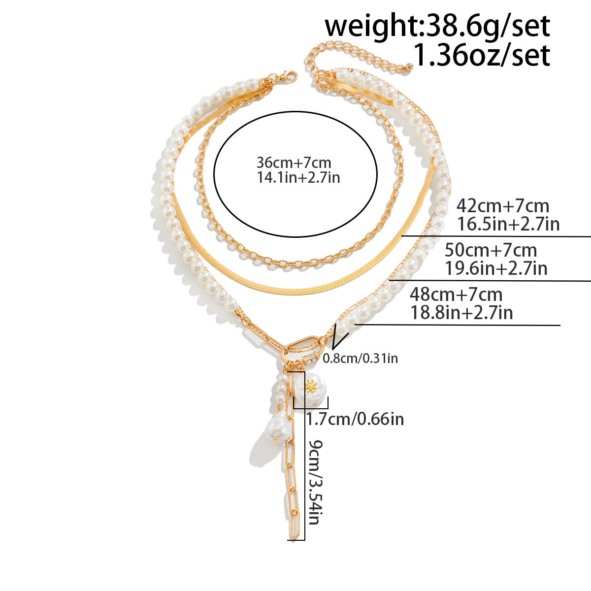 Baroque Pearl & Snake Chain Layered Necklace