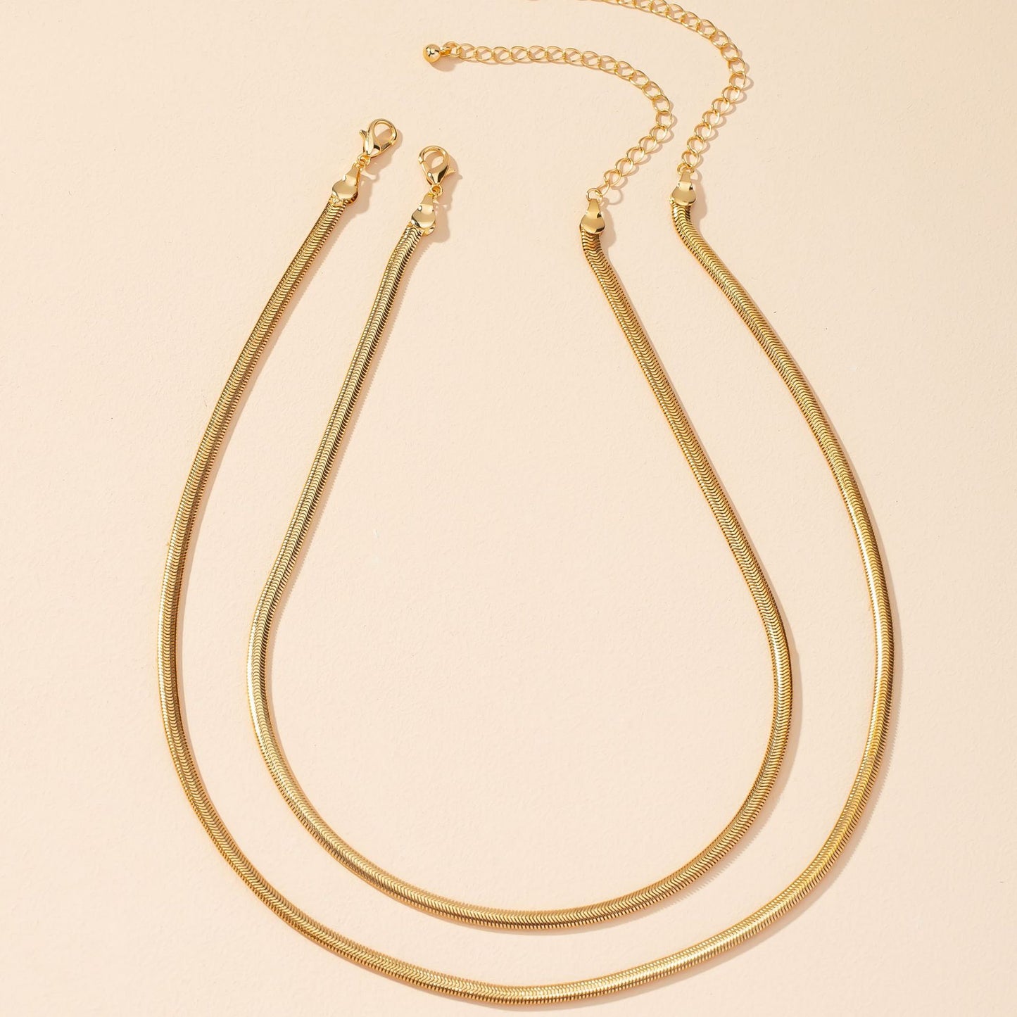 European Style Snake Chain Necklace Set with Matching Neck Ornament - Vienna Verve Collection