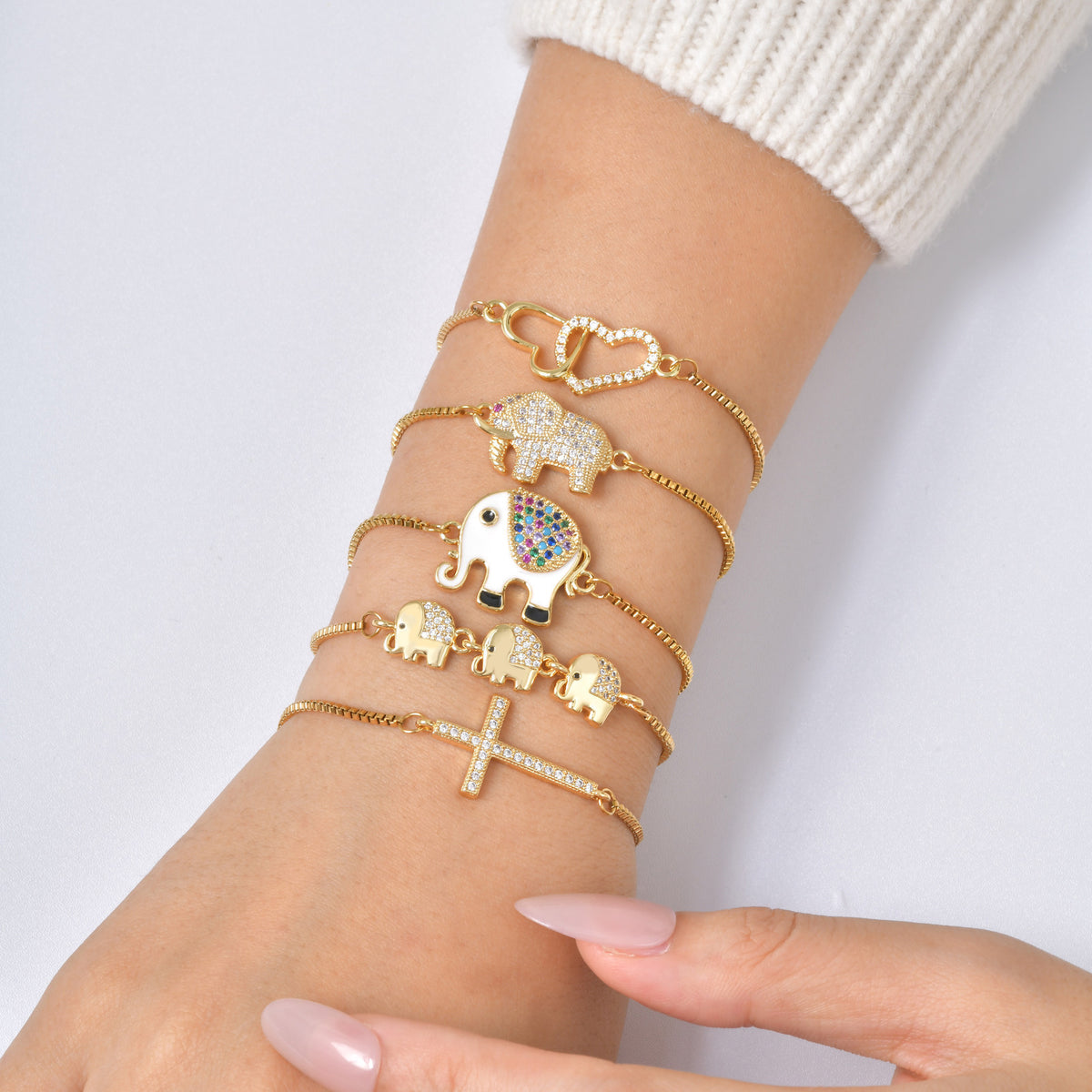 Zircon Adjustable Copper Bracelet