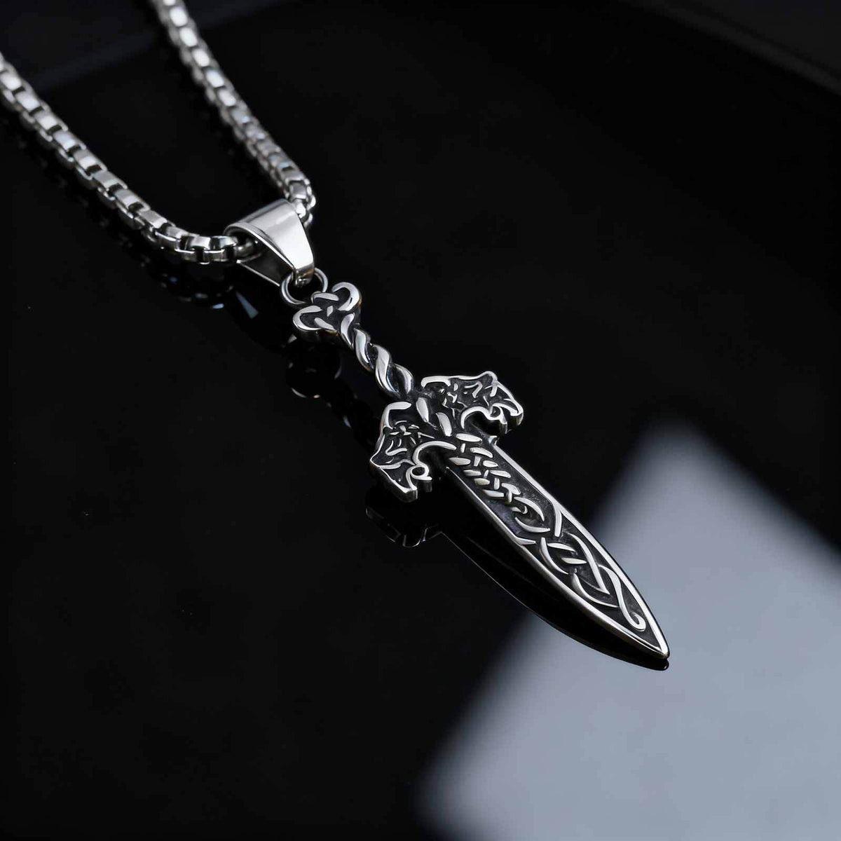 Celtic Knot Sword Stainless Steel Pendant for Men