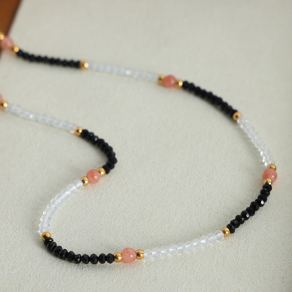 Luxury Handcrafted Natural Stone Beaded Necklace with Elegant Design for Women