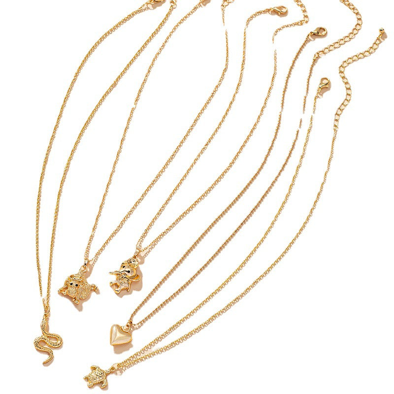 Unique Snake and Elephant Necklace Set - Vienna Verve Collection