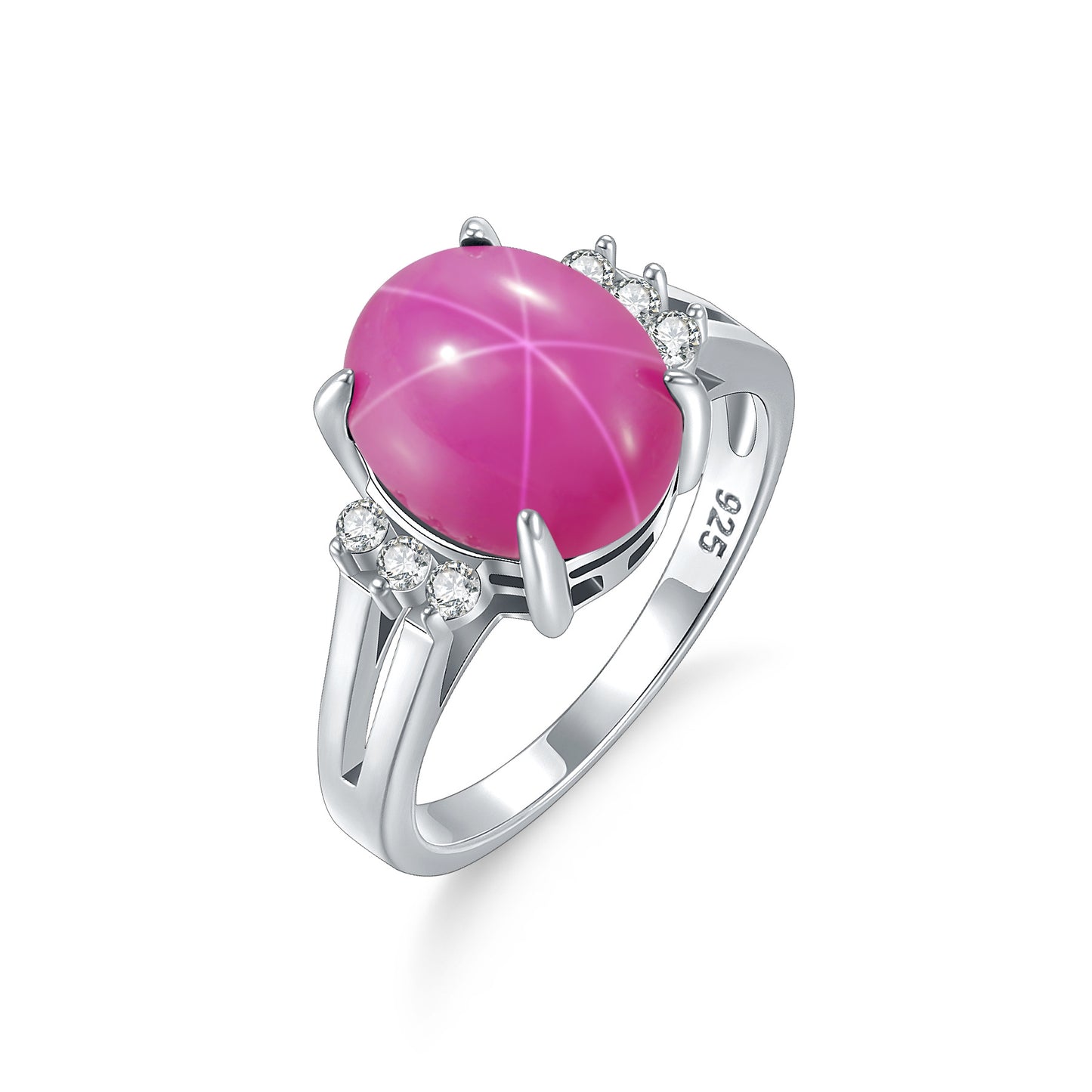 Fashion Wedding Ring Men's and Women's 8-Carat S925 Silver Sapphire Ring