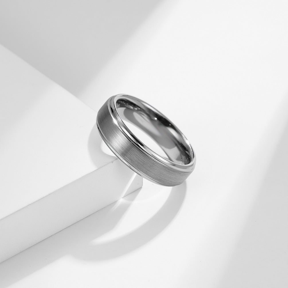 6/8/10Mm Wide Brushed Matte Tungsten Steel Ring for Men