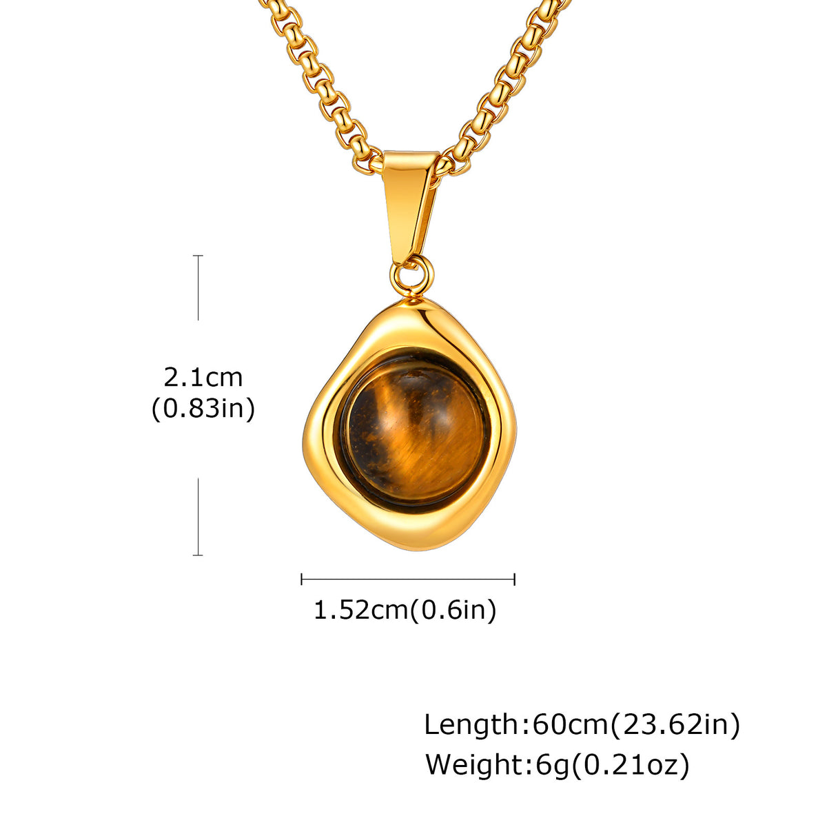 Stainless Steel Stone-Inlay Pendants — Chain Optional