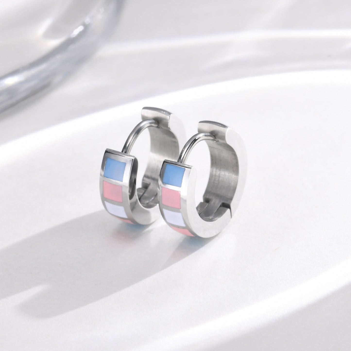 Planderful Unisex Stainless Steel Colorful Earrings