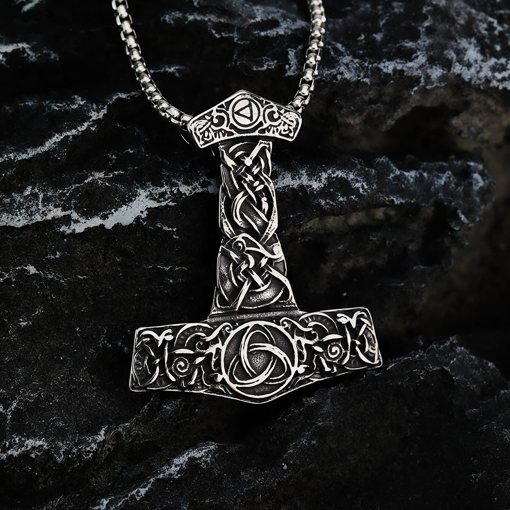 Nordic Viking Pendant Vintage Celtic Knot Men's Necklace
