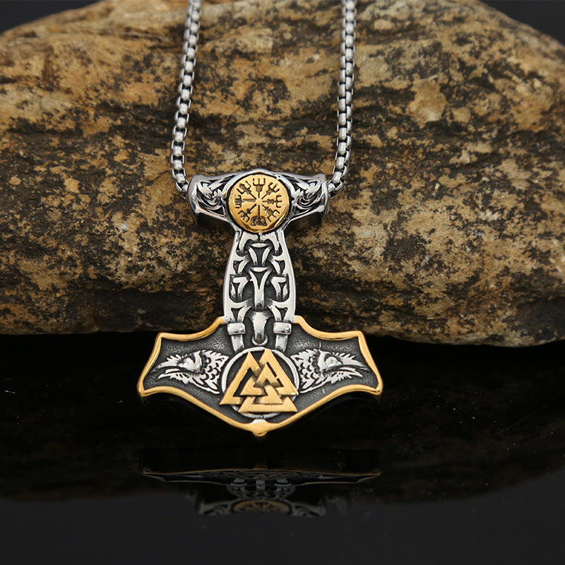 Foreign Trade Jewelry Neck Chain Viking Raytheon Hammer Necklace