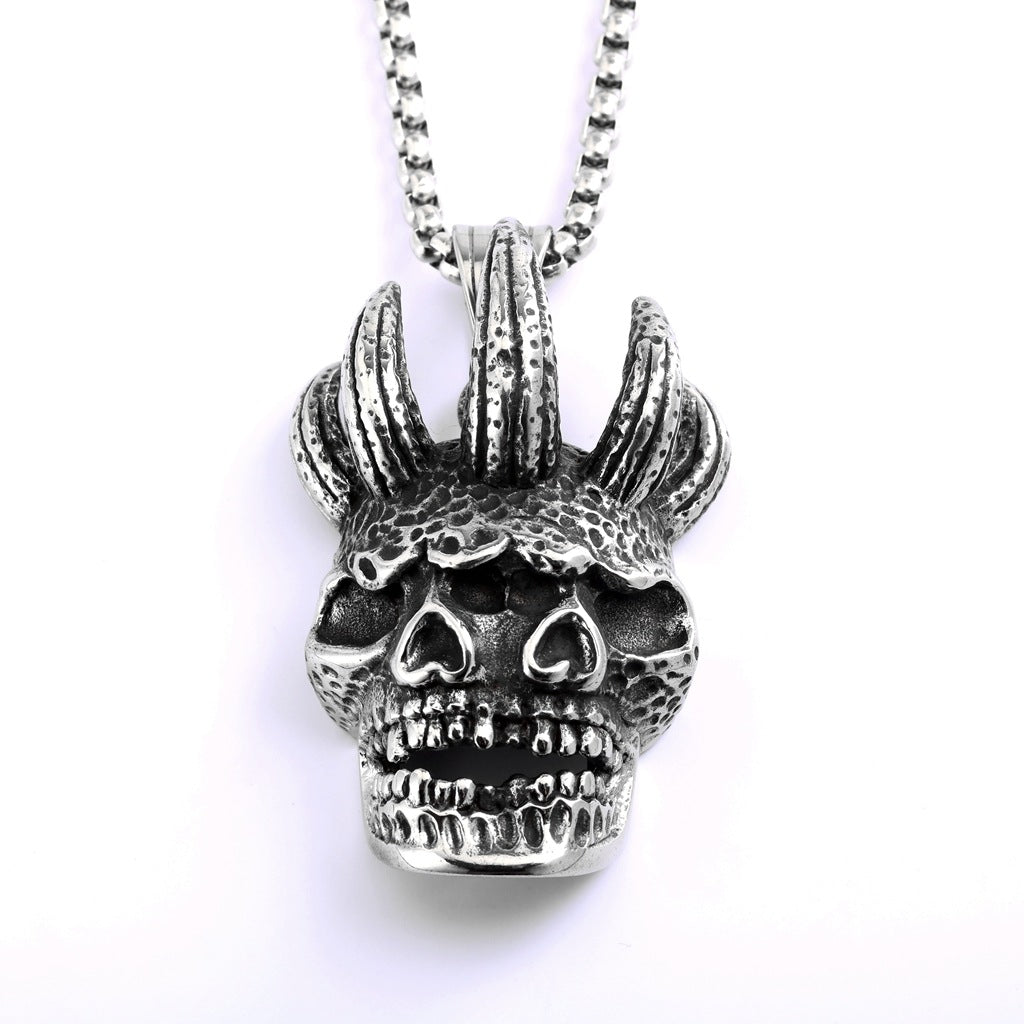 Punk Mask Stainless Steel Pendant Necklace