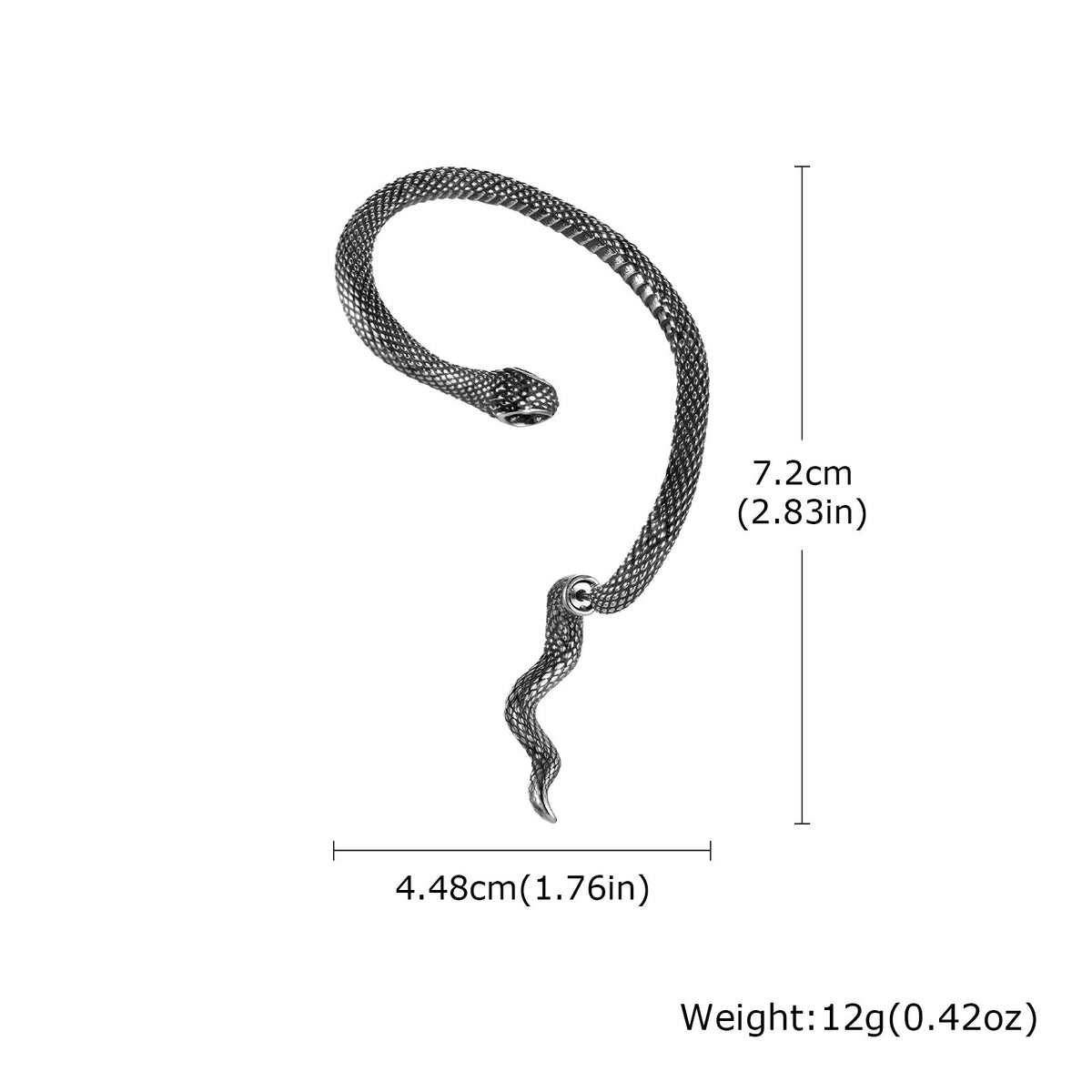 Snake Stainless Steel Earring — Left Ear