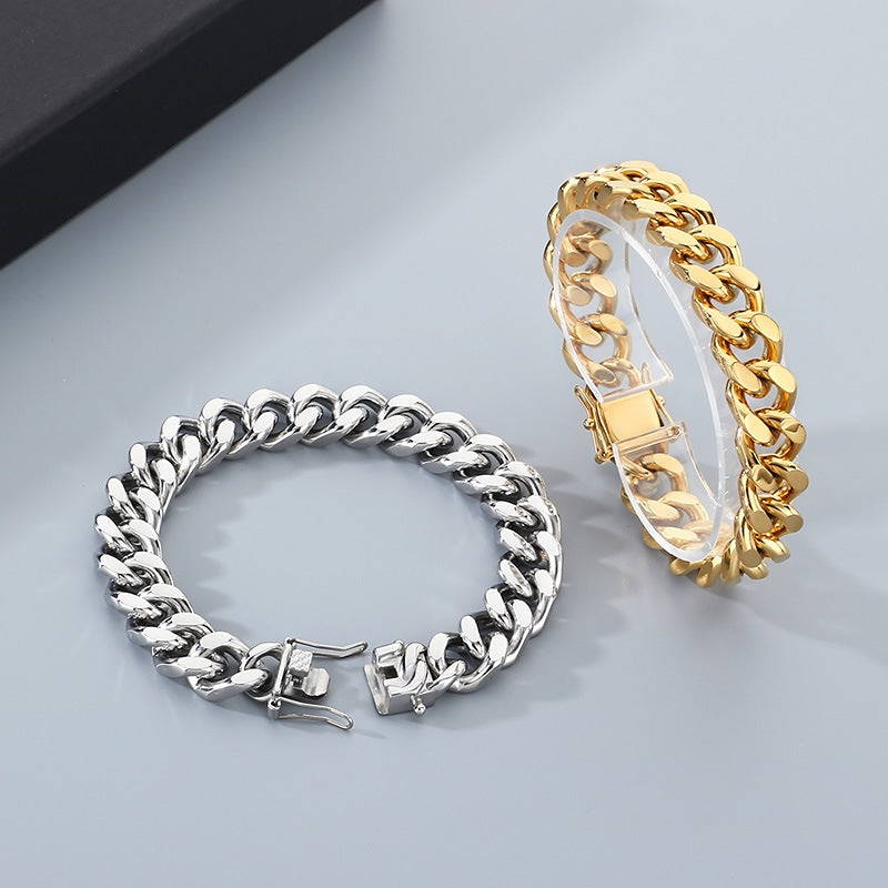 Planderful Mens Dragon Beard Buckle Cuban Chain Bracelet