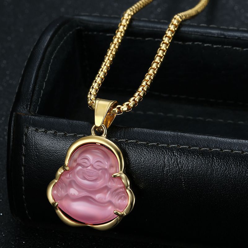 Punk Buddhist Stainless Steel Pendant Necklace