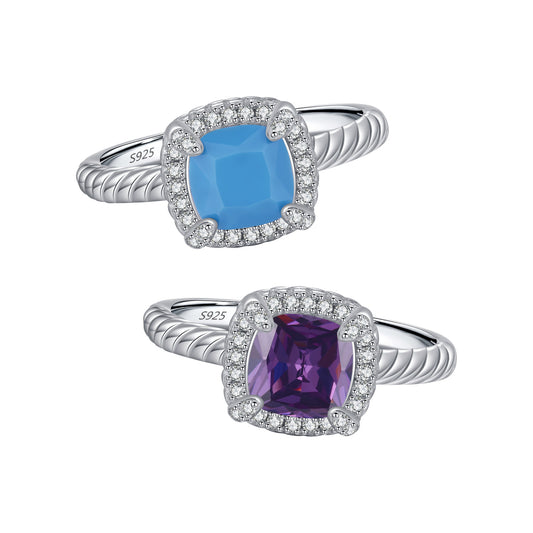 Planderful Gala Fireworks Ring – Stunning Sterling Silver with Turquoise and Zircon