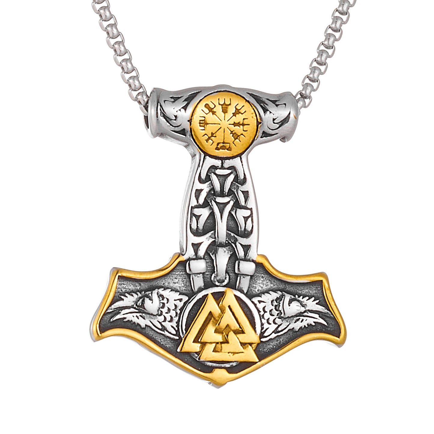 Foreign Trade Jewelry Neck Chain Viking Raytheon Hammer Necklace