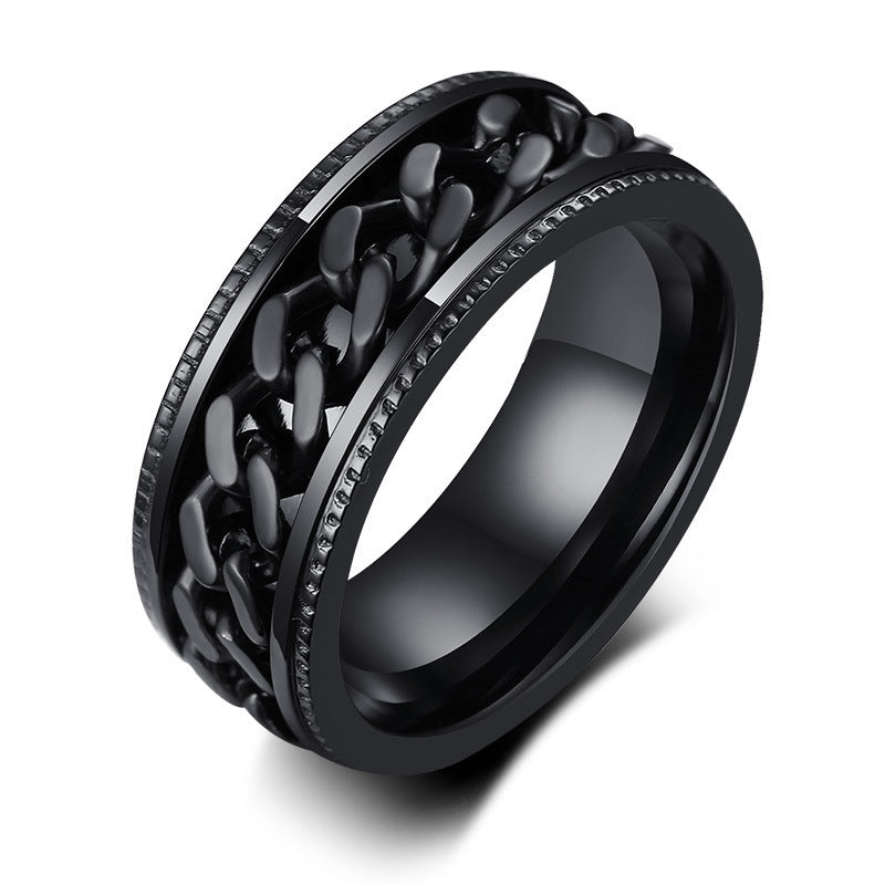 Titanium Steel Open Bottle Ring Rotating Ring for Men