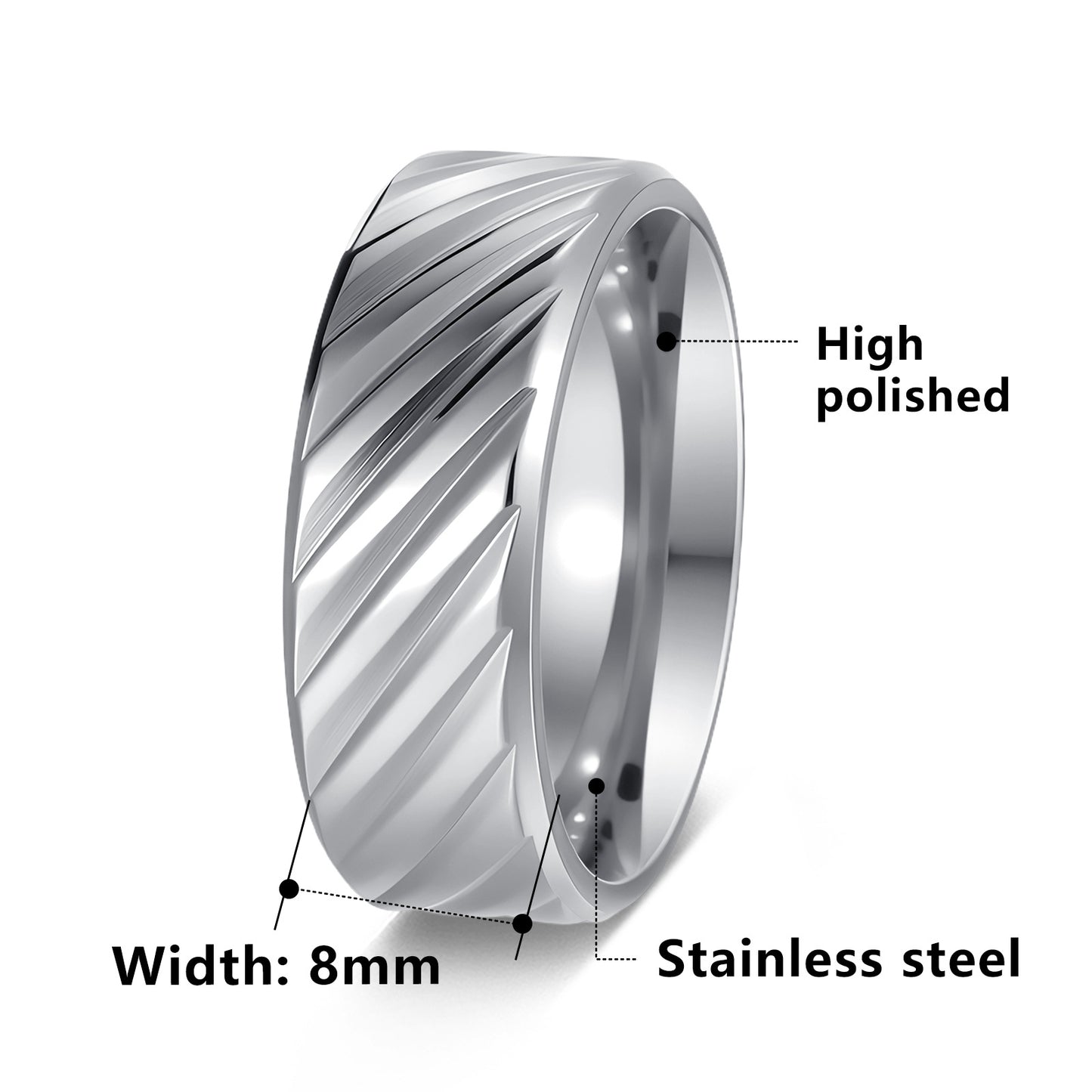 Premium Titanium Steel Ring For Men Unisex Twill Design By Planderful Everyday Genie Collection