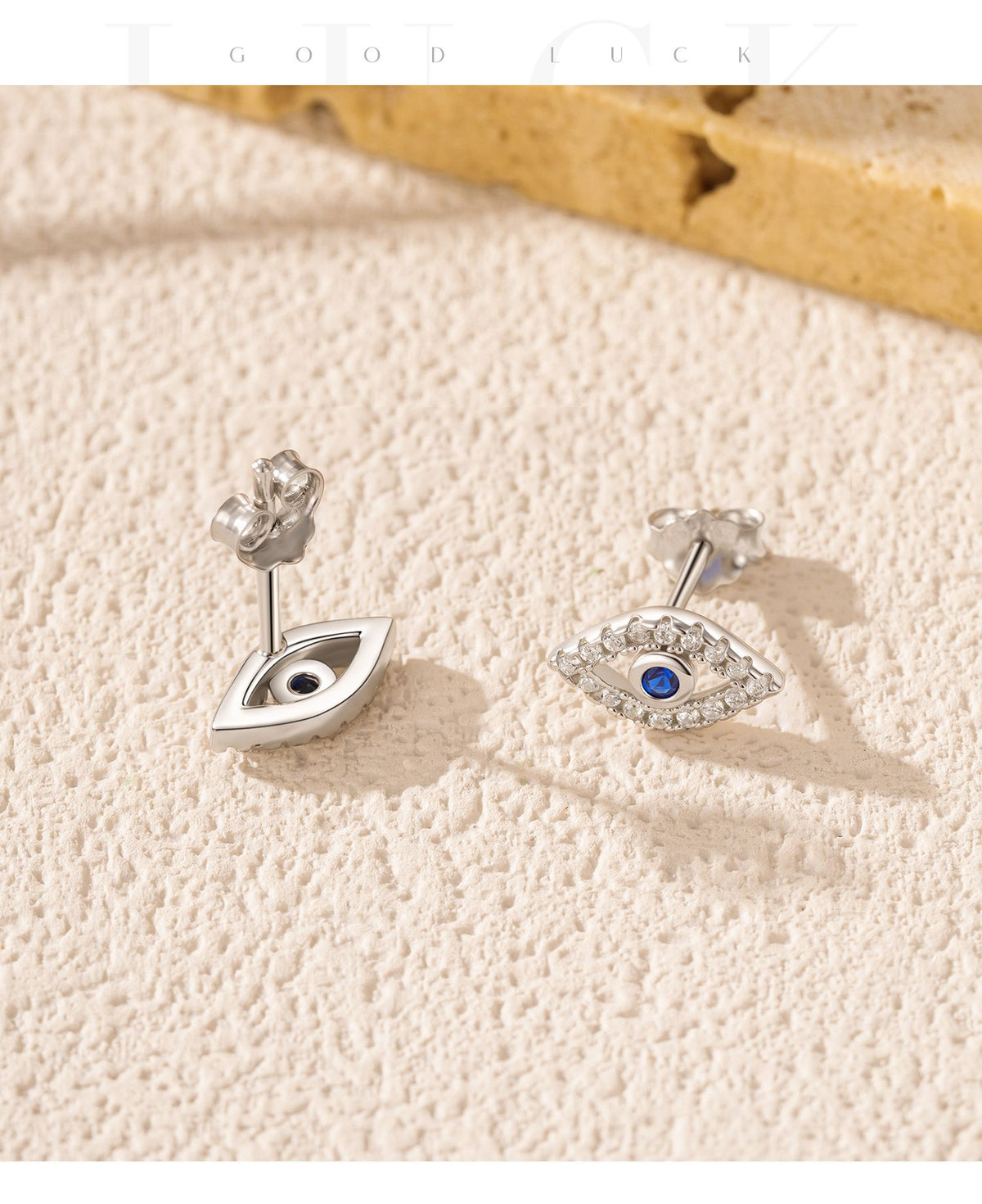 925 Sterling Silver Eye Pavé Zircon Stud Earrings