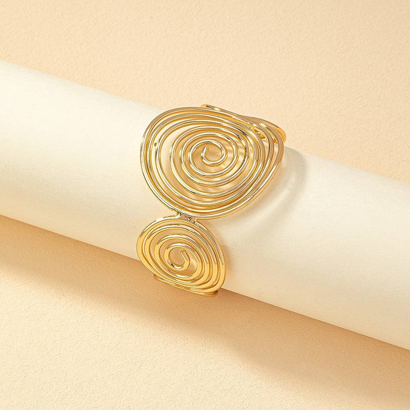 Retro Geometry Adjustable Metal Bracelet - Vienna Verve Collection