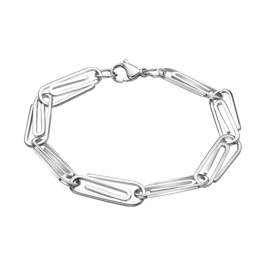 Men's Hip Hop Stainless Steel Paper Clip Bracelet