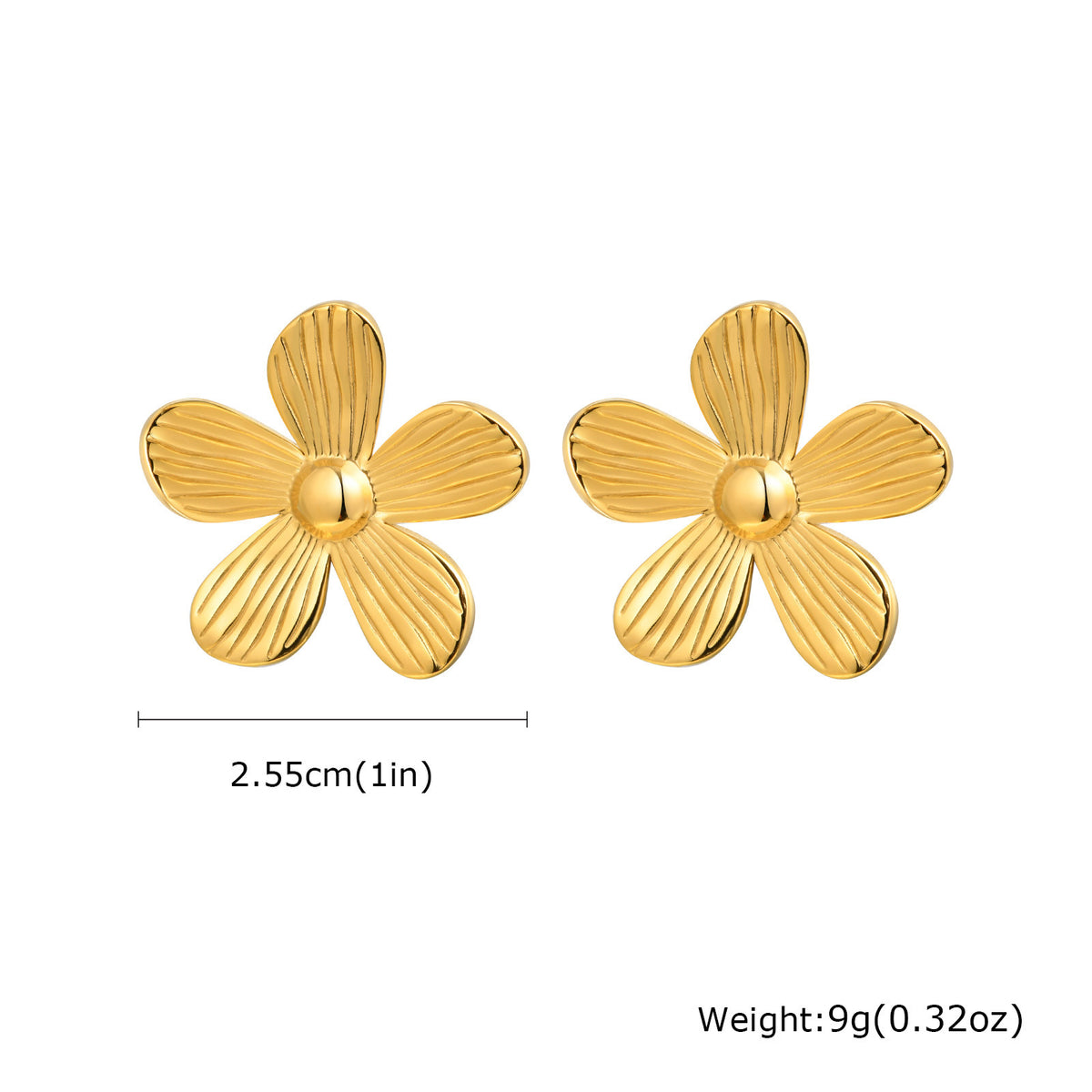 Stainless Steel Floral Earrings