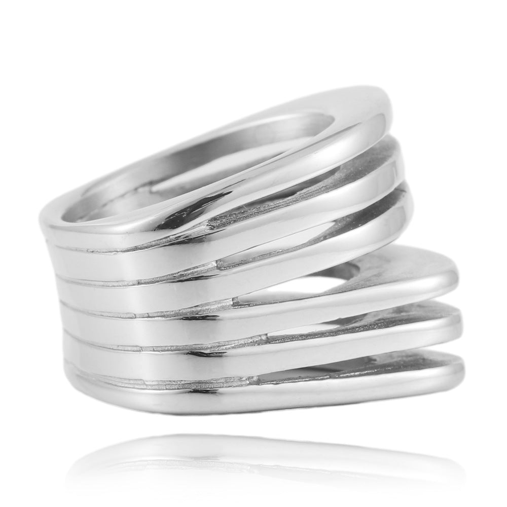 Unisex Multi-Layer Titanium Steel Fashion Rings for Trendy Men and Women