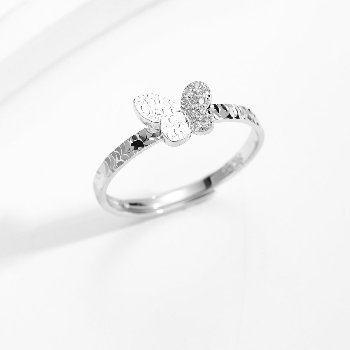 Butterfly Crushed S925 Sterling Silver Women's Ring