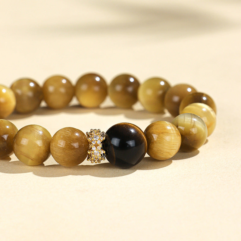 Planderful Fortune's Favor Bracelet – Unique Obsidian and Tiger Eye Design