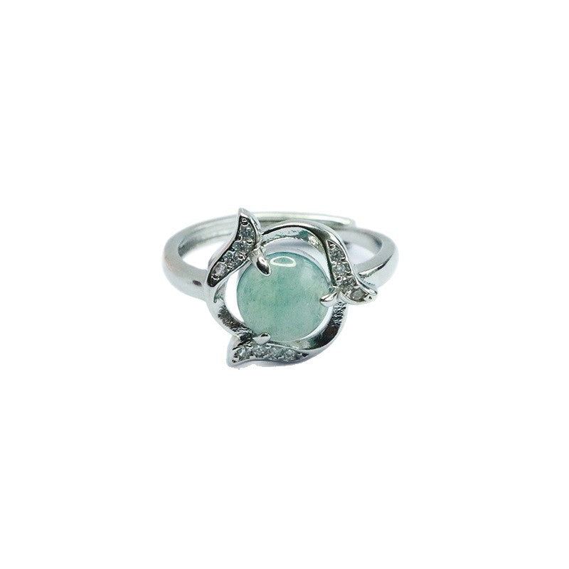 Blue Water Jadeite Vine Ring